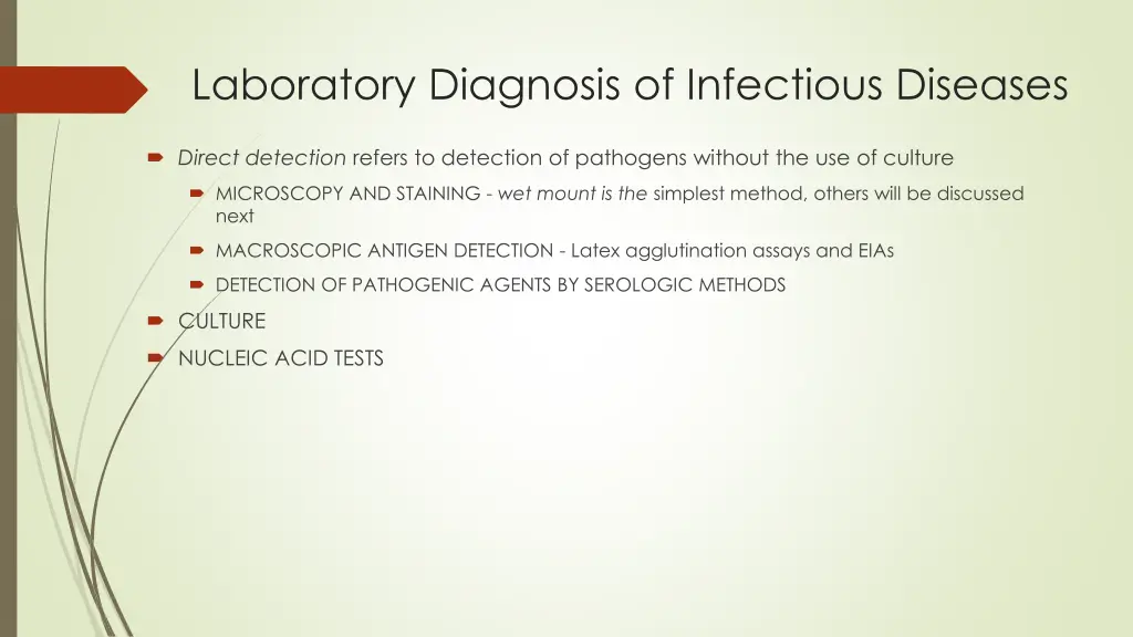 laboratory diagnosis of infectious diseases