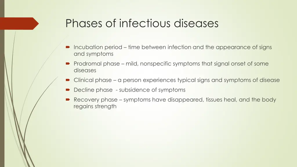 phases of infectious diseases