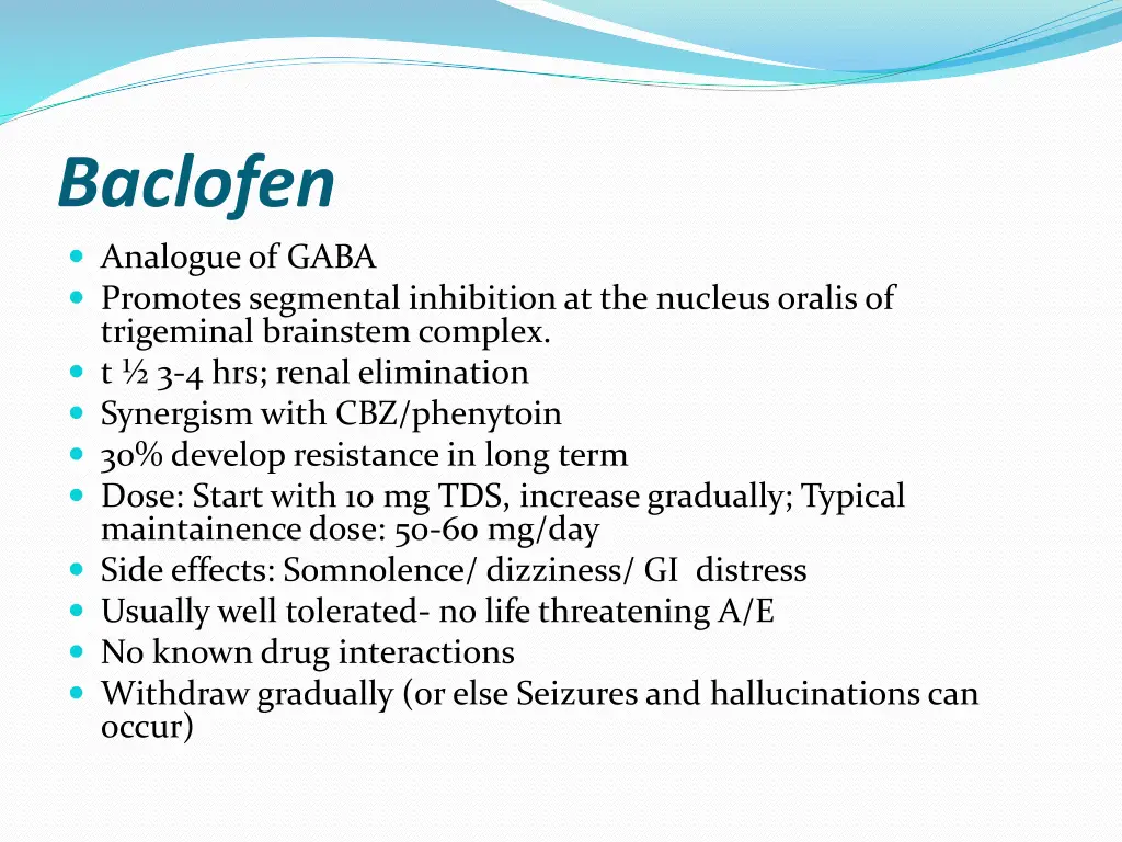baclofen analogue of gaba promotes segmental