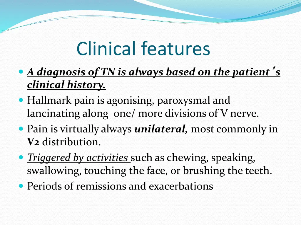 clinical features