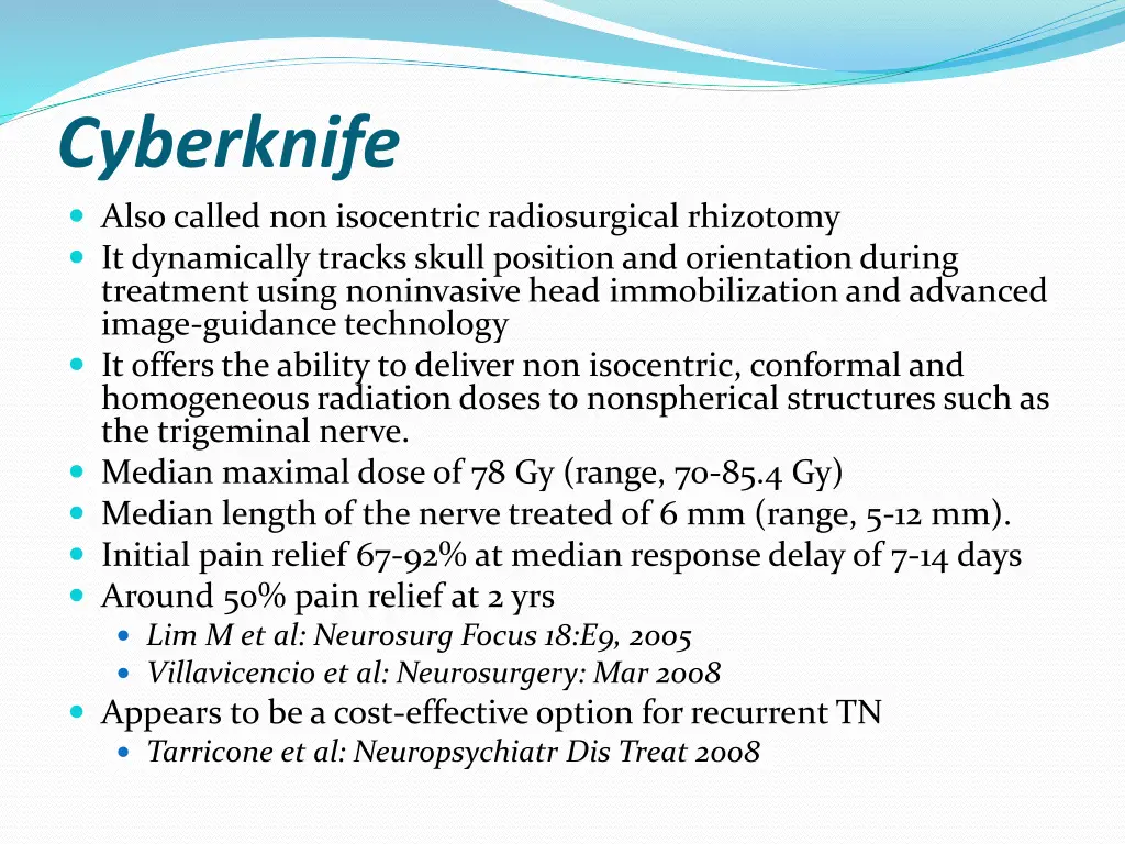 cyberknife also called non isocentric