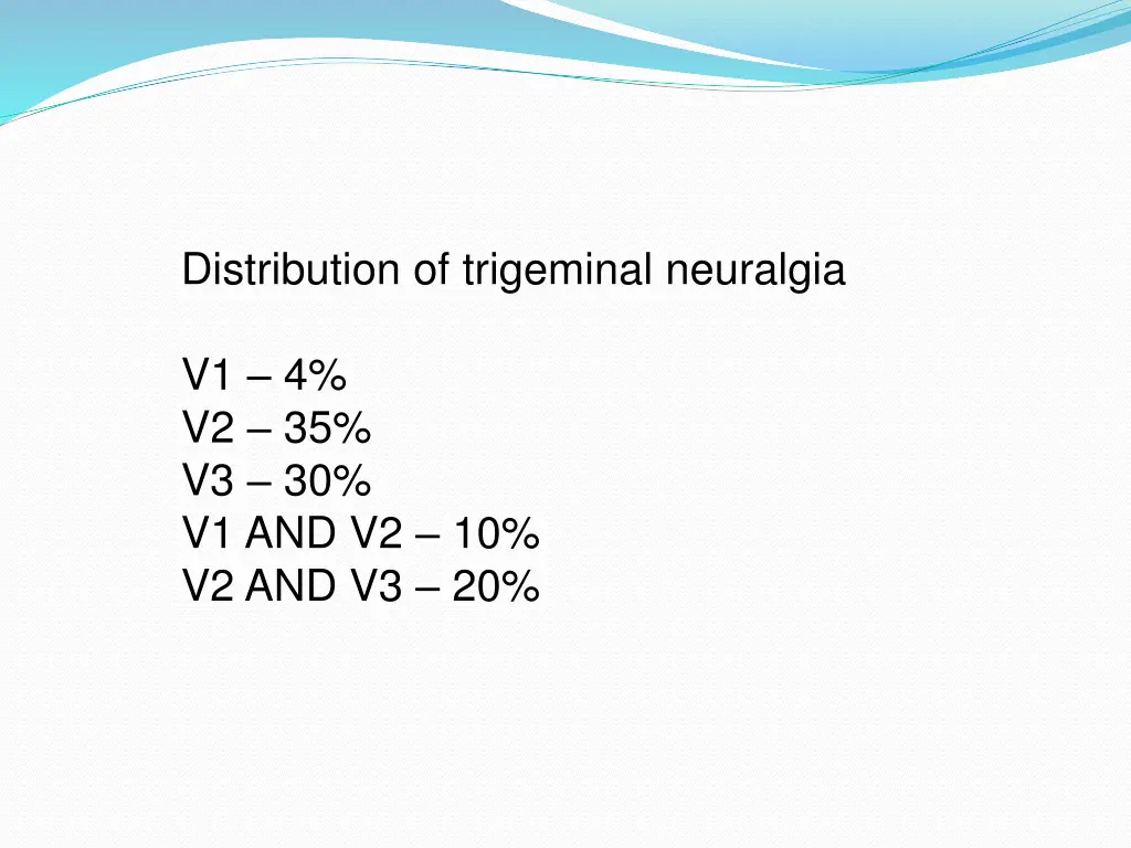 distribution of trigeminal neuralgia
