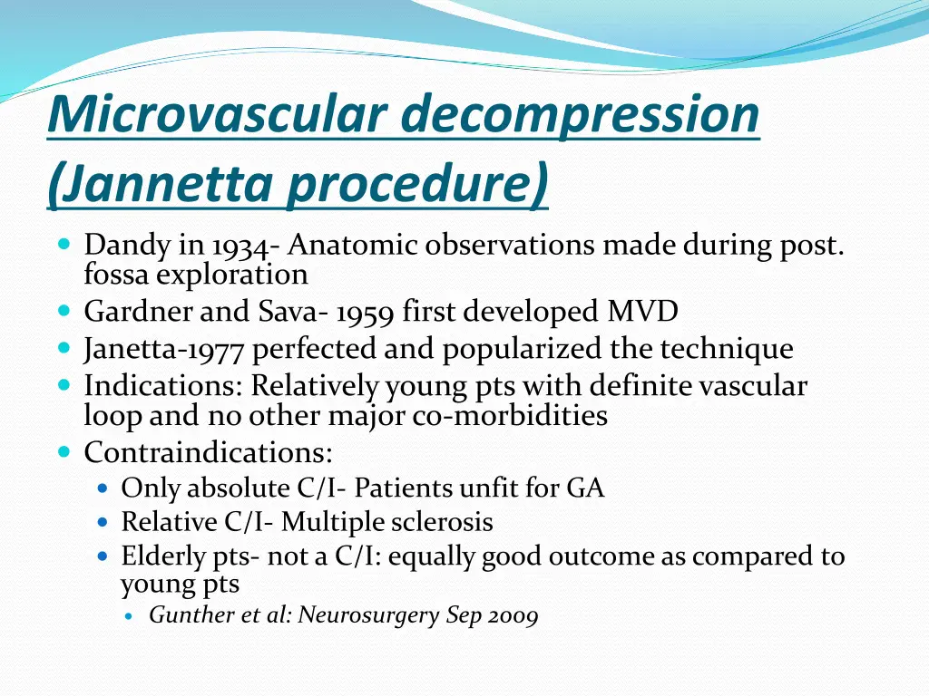 microvascular decompression jannetta procedure