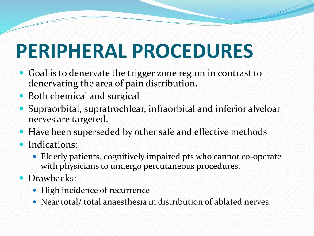 peripheral procedures