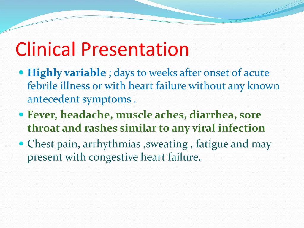 clinical presentation