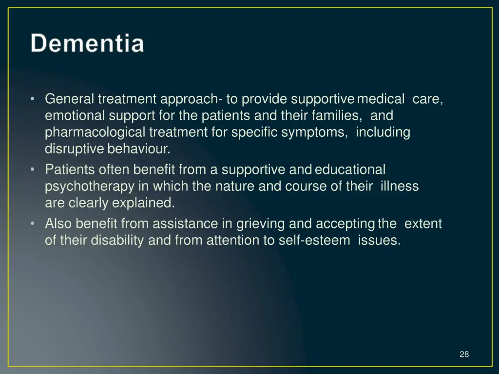 general treatment approach to provide