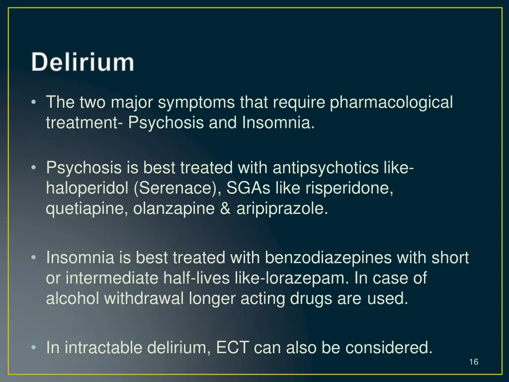 the two major symptoms that require
