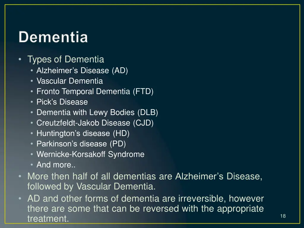 types of dementia alzheimer s disease ad vascular