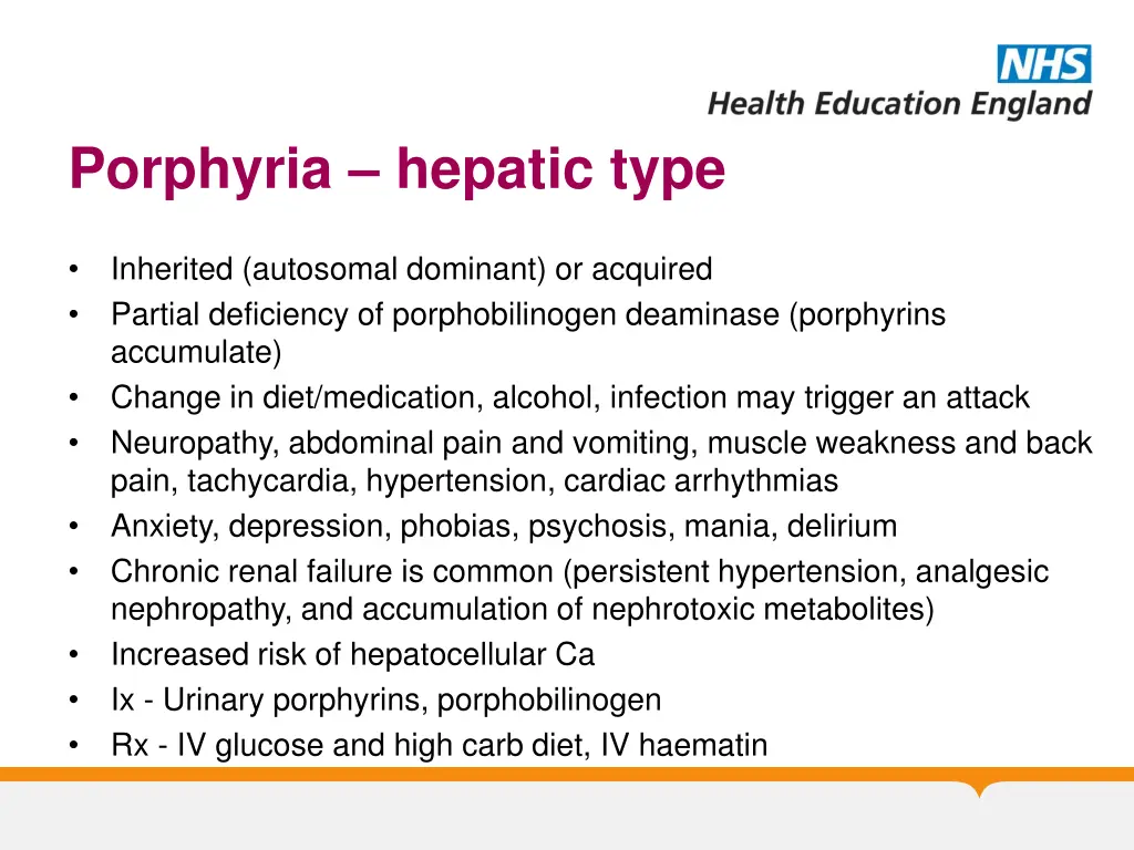 porphyria hepatic type