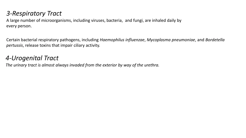 3 respiratory tract a large number