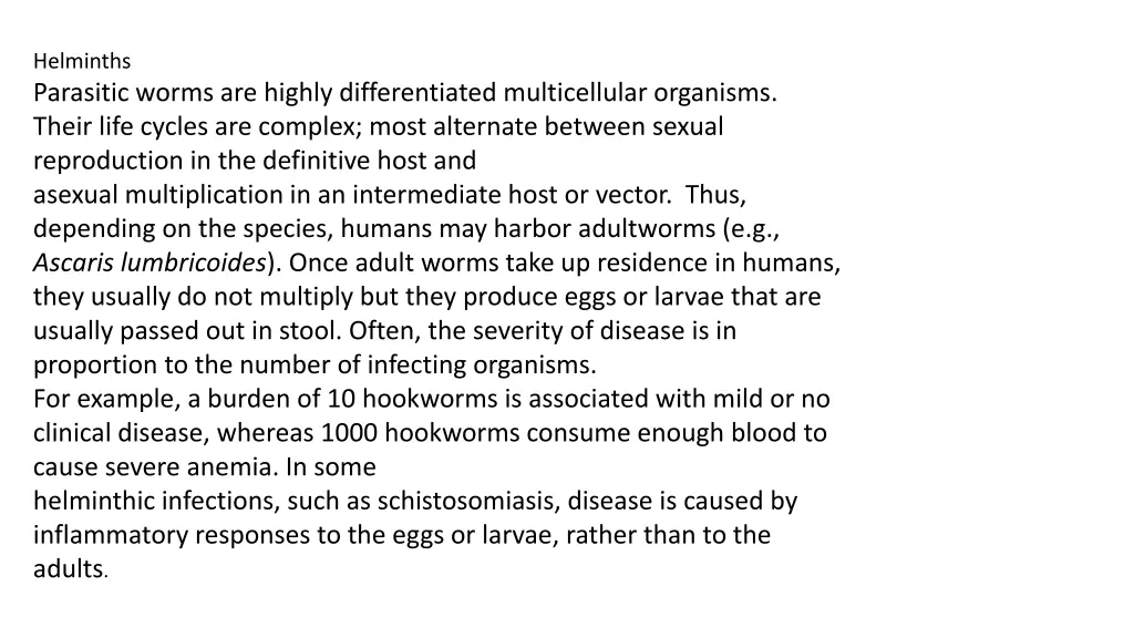helminths parasitic worms are highly