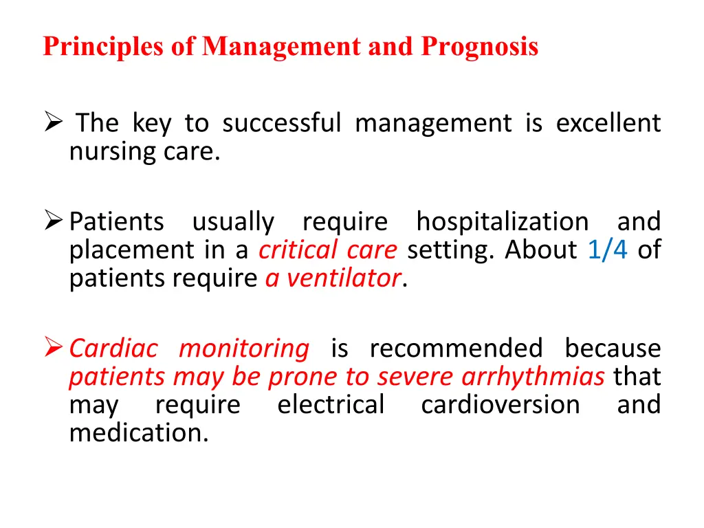 principles of management and prognosis