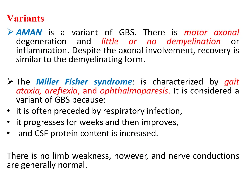 variants aman is a variant of gbs there is motor