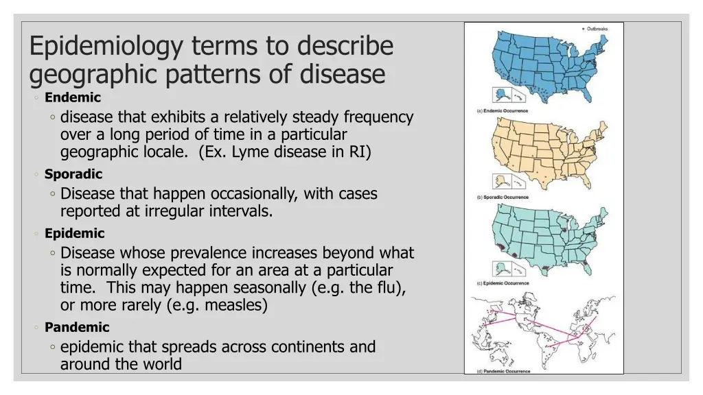 epidemiology terms to describe geographic
