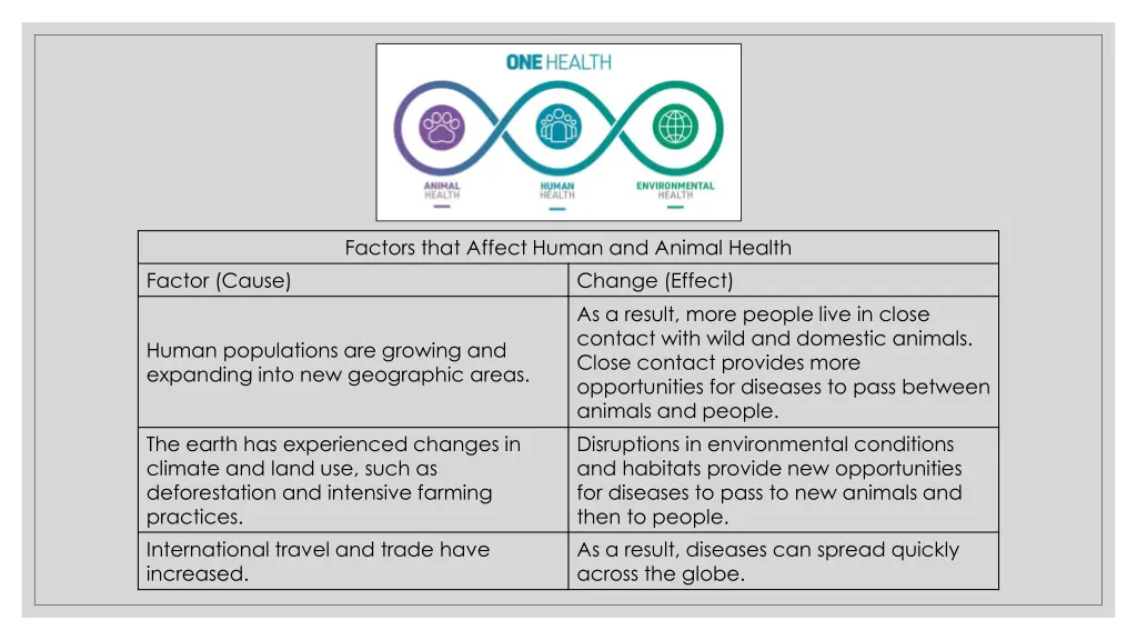 factors that affect human and animal health