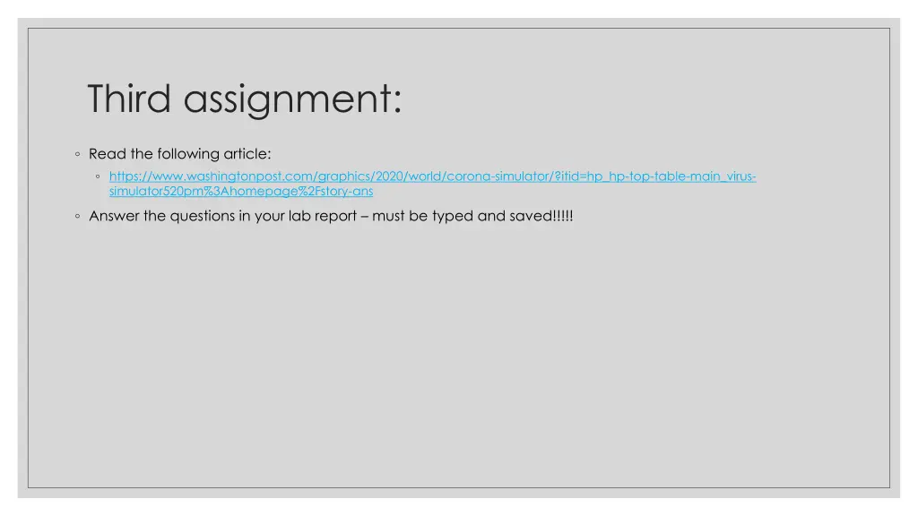 third assignment