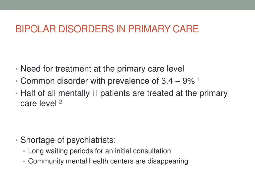 bipolar disorders in primary care 1