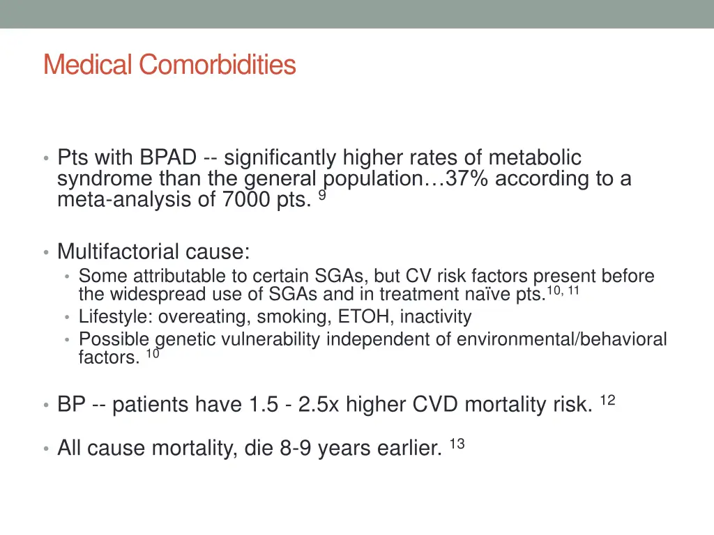 medical comorbidities