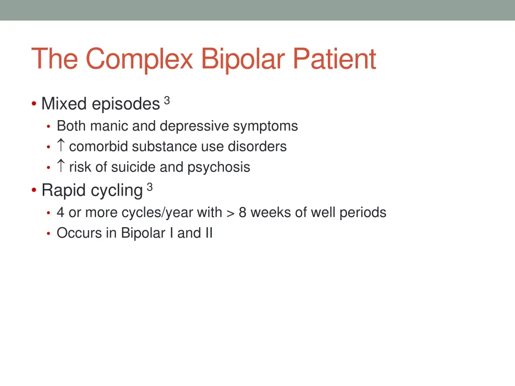 the complex bipolar patient