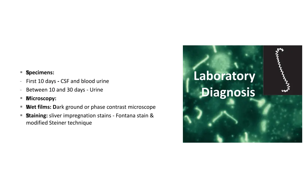 specimens first 10 days csf and blood urine