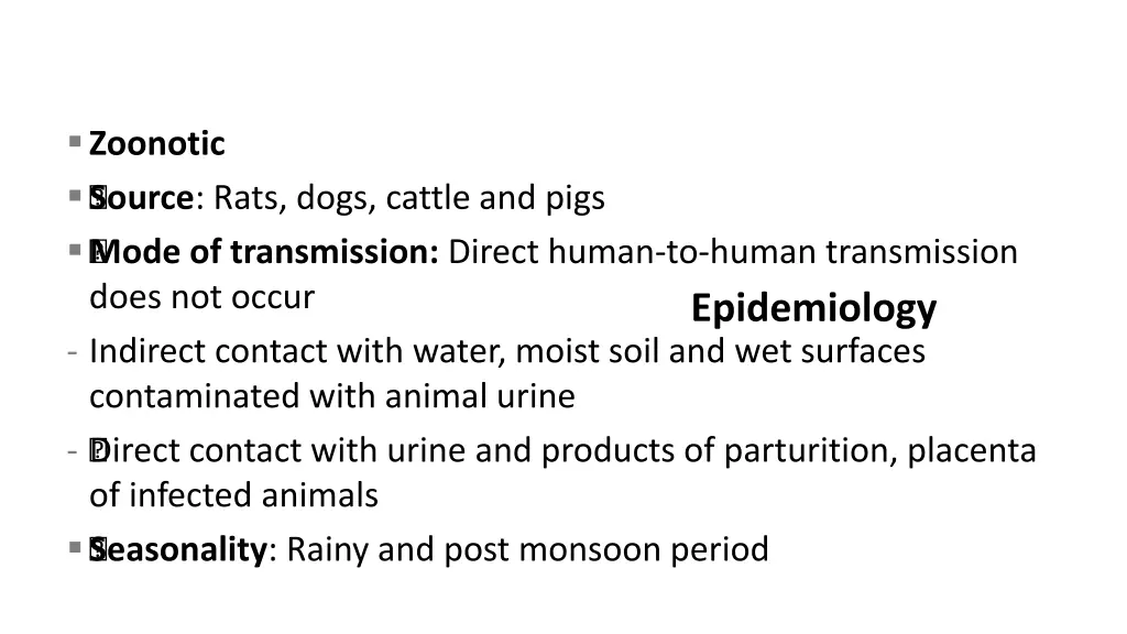 zoonotic source rats dogs cattle and pigs mode