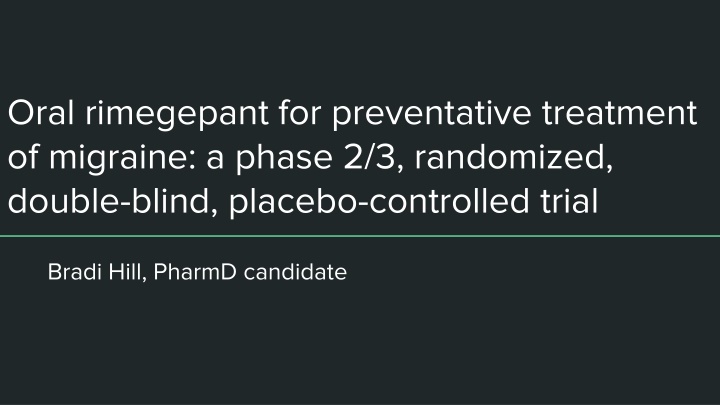 oral rimegepant for preventative treatment