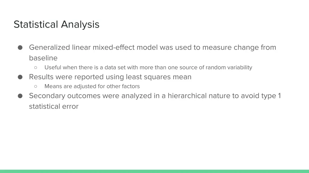 statistical analysis