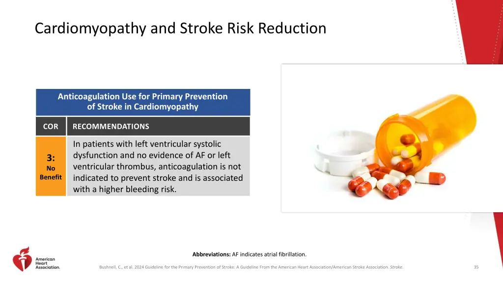 cardiomyopathy and stroke risk reduction
