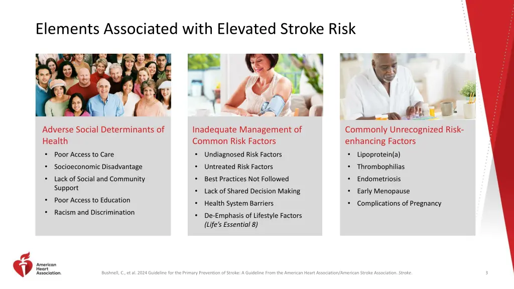 elements associated with elevated stroke risk
