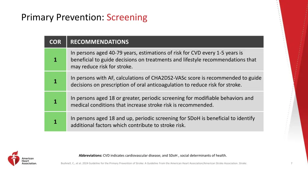 primary prevention screening