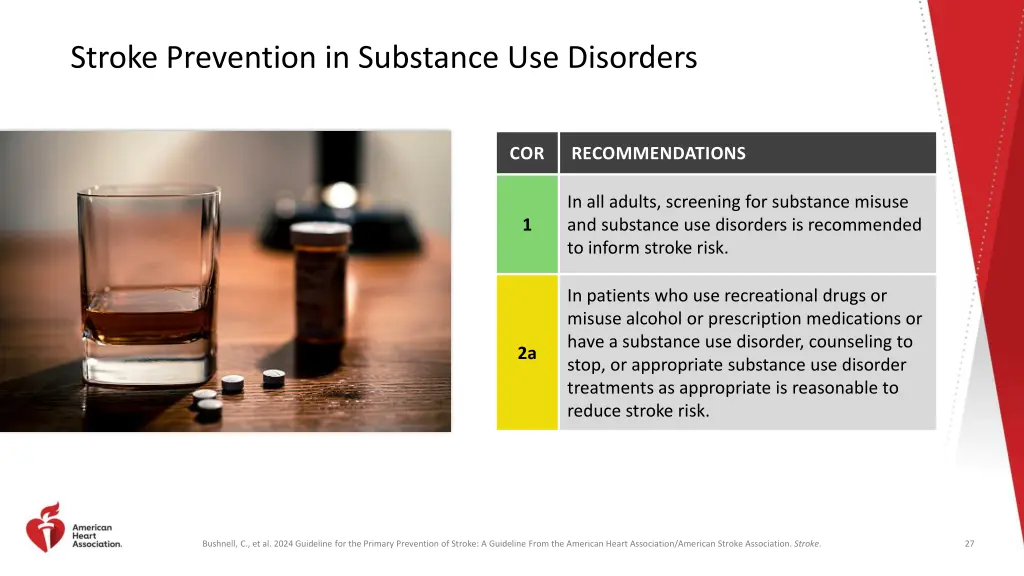 stroke prevention in substance use disorders