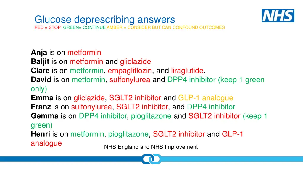 glucose deprescribing answers red stop green