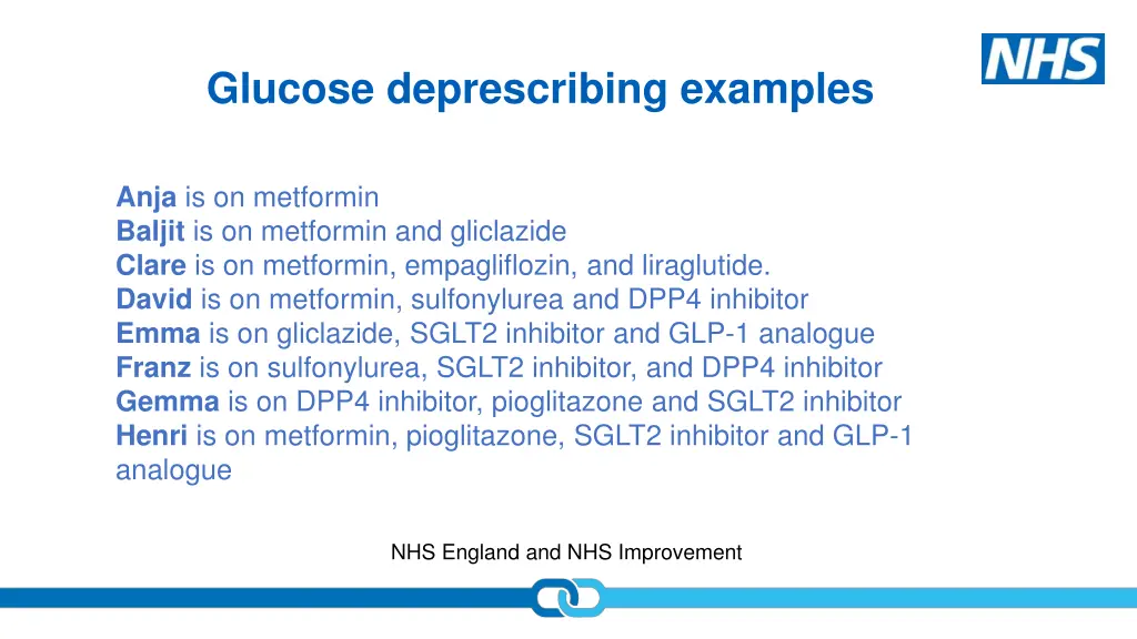 glucose deprescribing examples