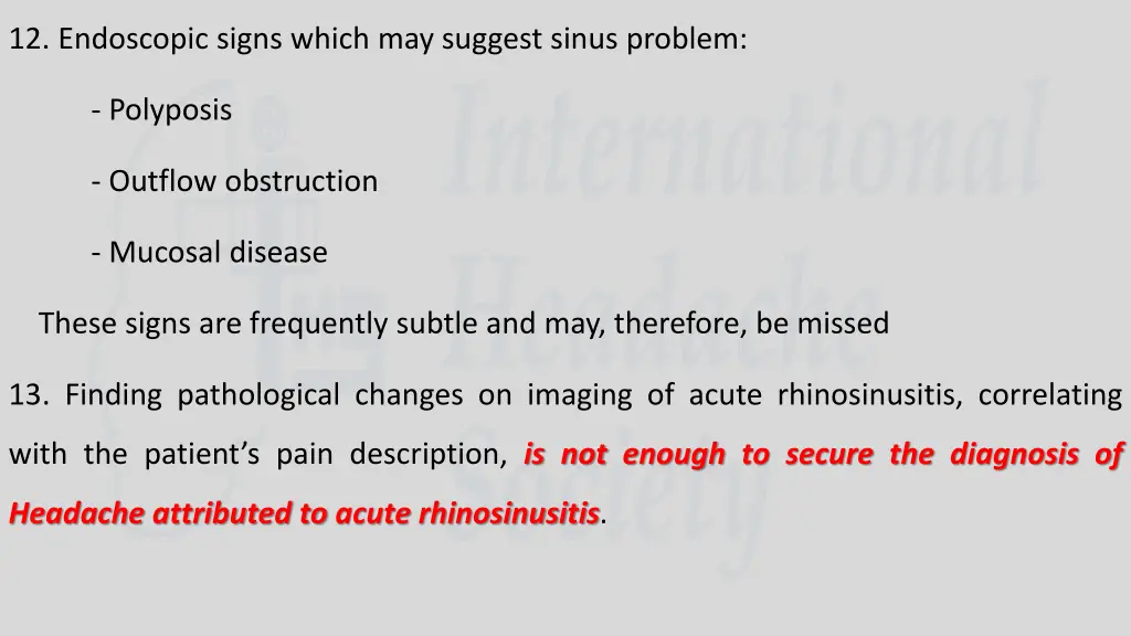 12 endoscopic signs which may suggest sinus