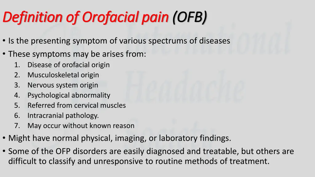 definition definition of of orofacial