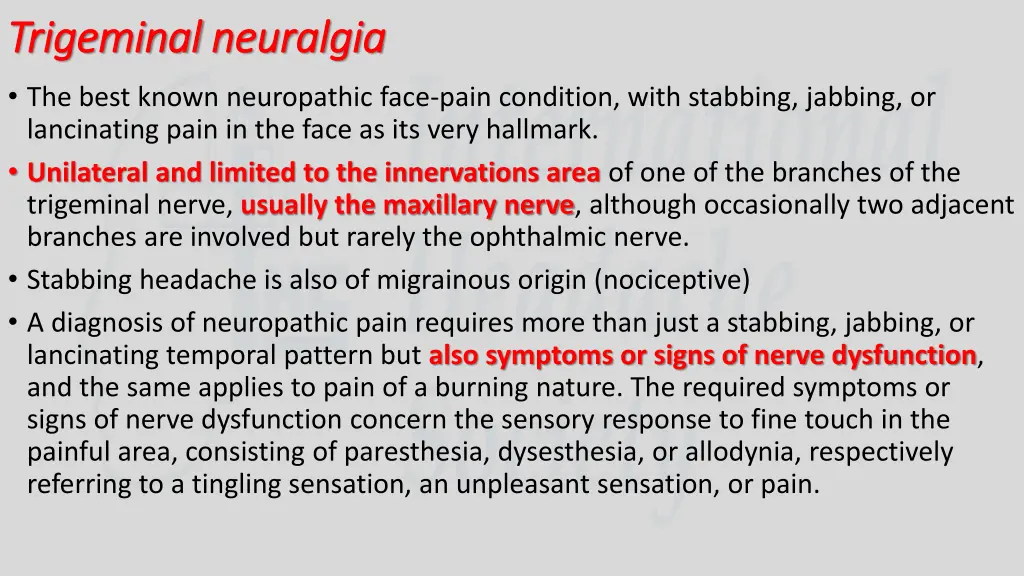 trigeminal trigeminal neuralgia