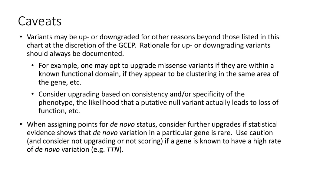 caveats 1