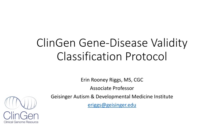 clingen gene disease validity classification