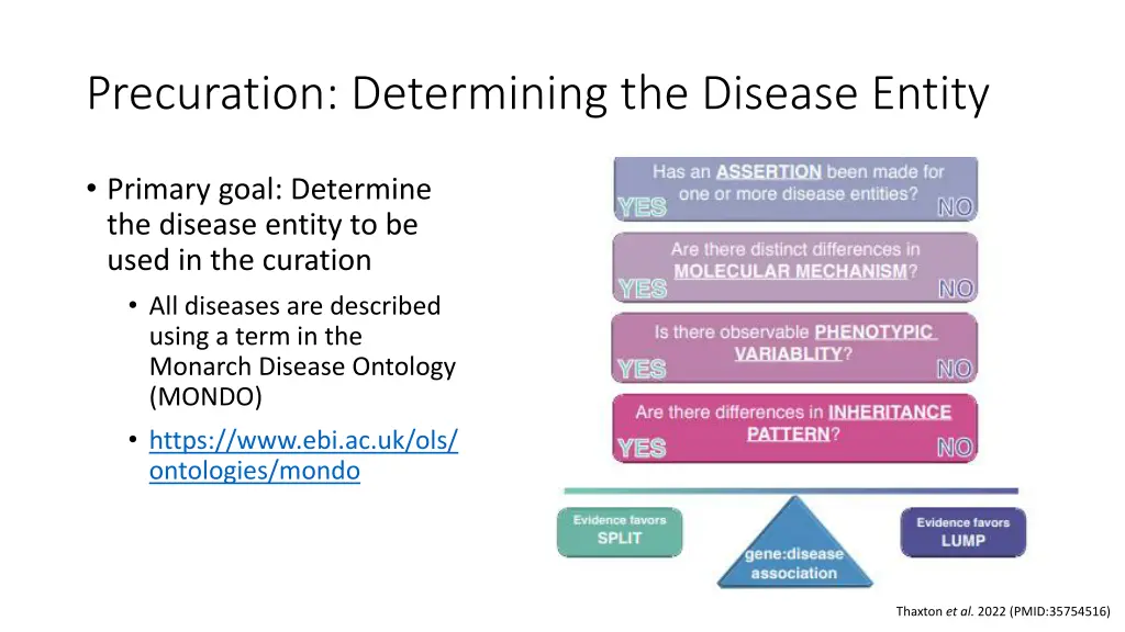 precuration determining the disease entity