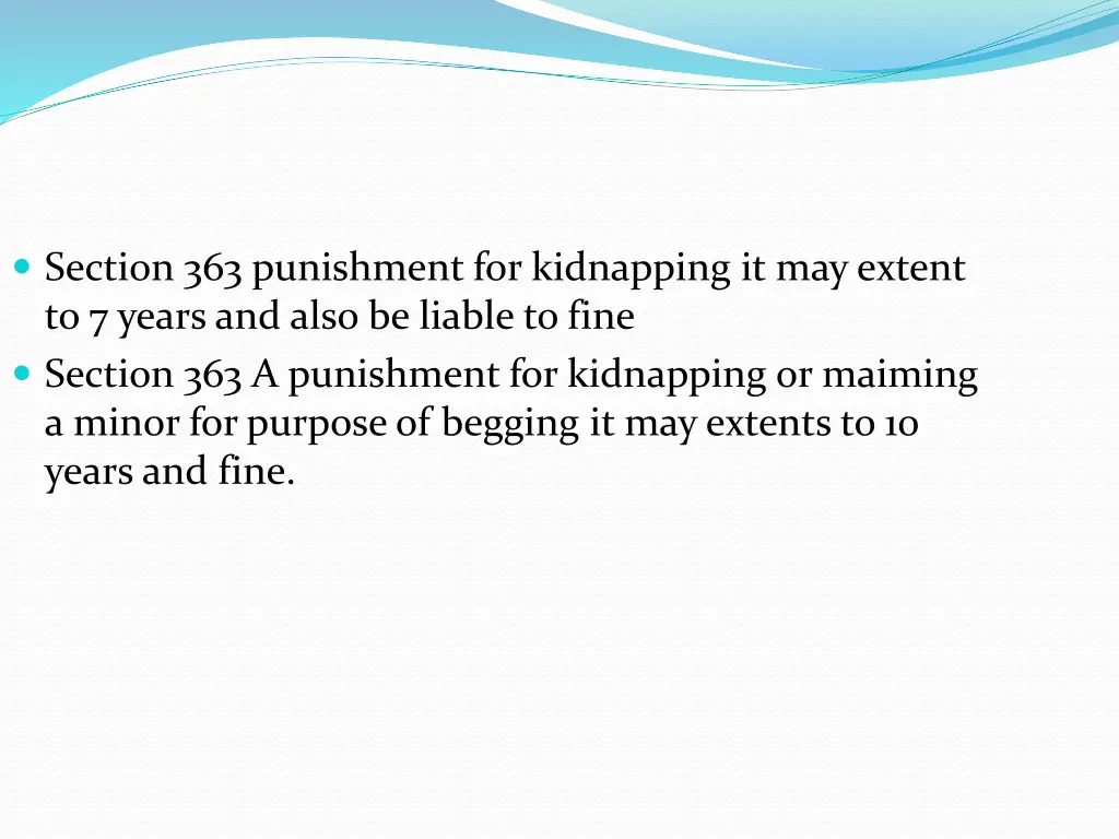 section 363 punishment for kidnapping