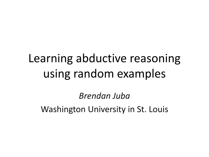 learning abductive reasoning using random examples
