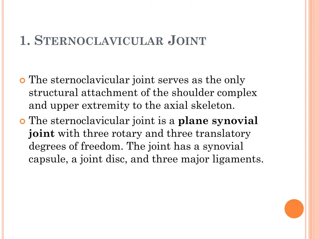 1 s ternoclavicular j oint