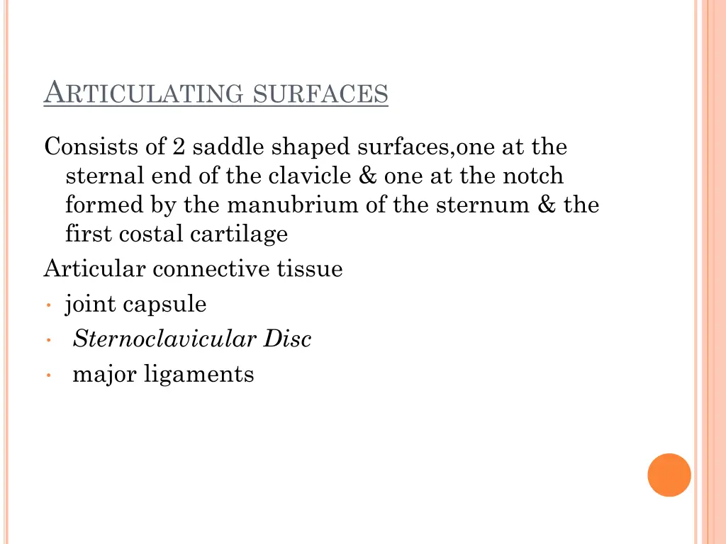 a rticulating surfaces