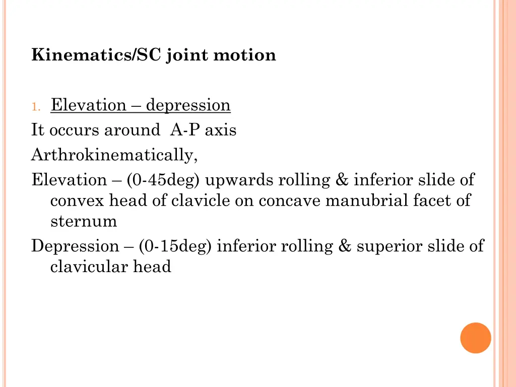 kinematics sc joint motion