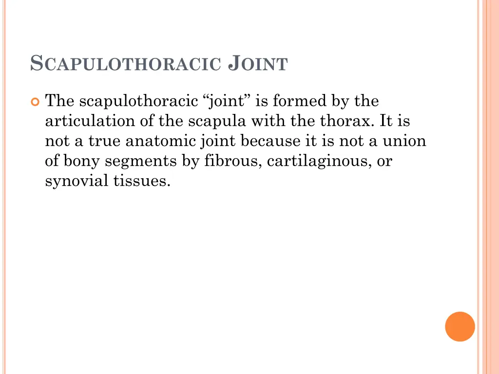 s capulothoracic j oint