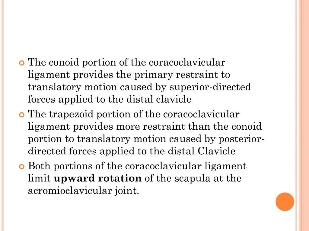 the conoid portion of the coracoclavicular