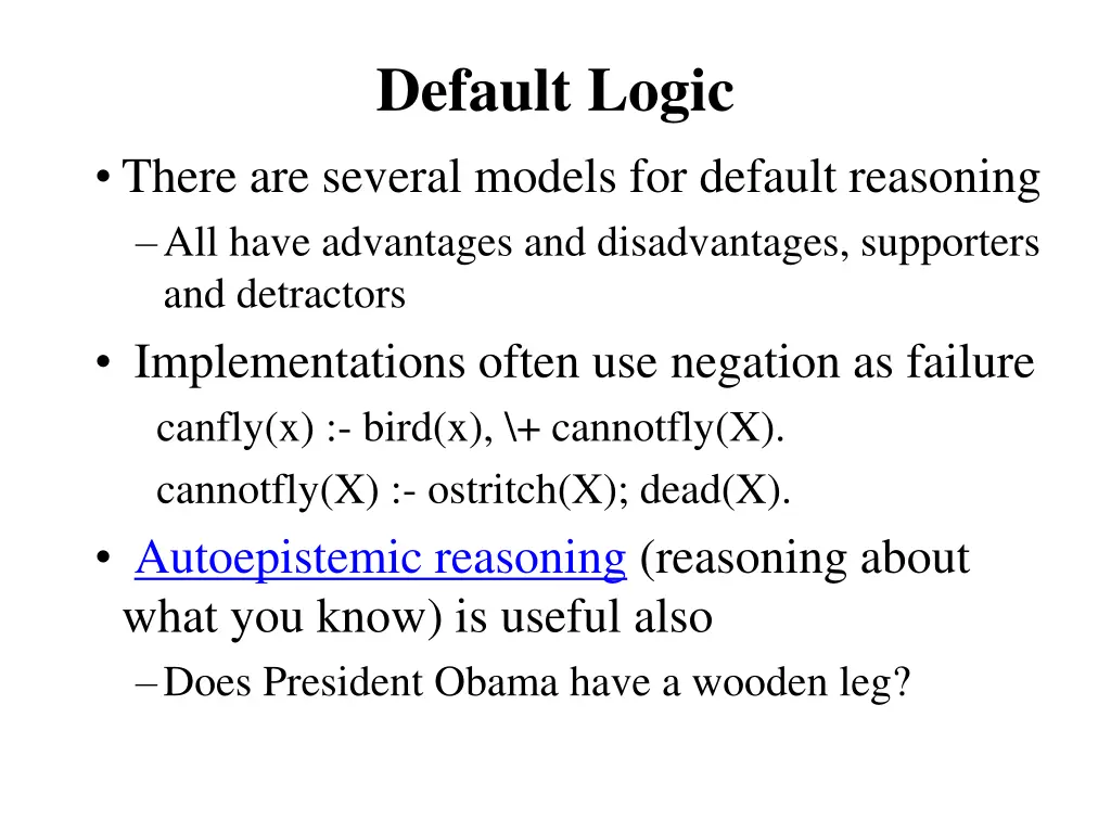 default logic 1