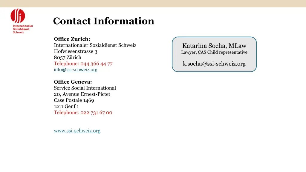 contact information