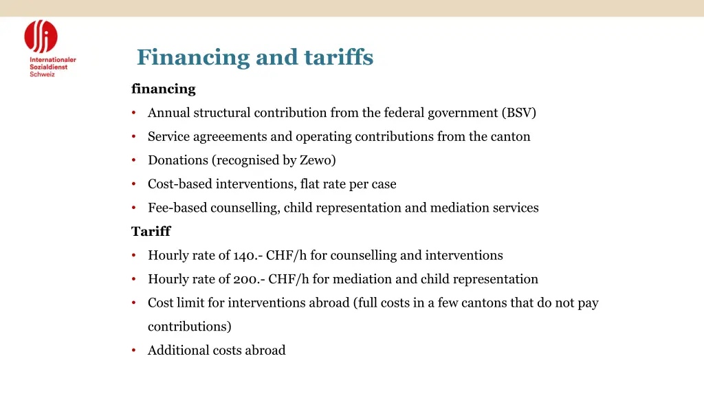 financing and tariffs