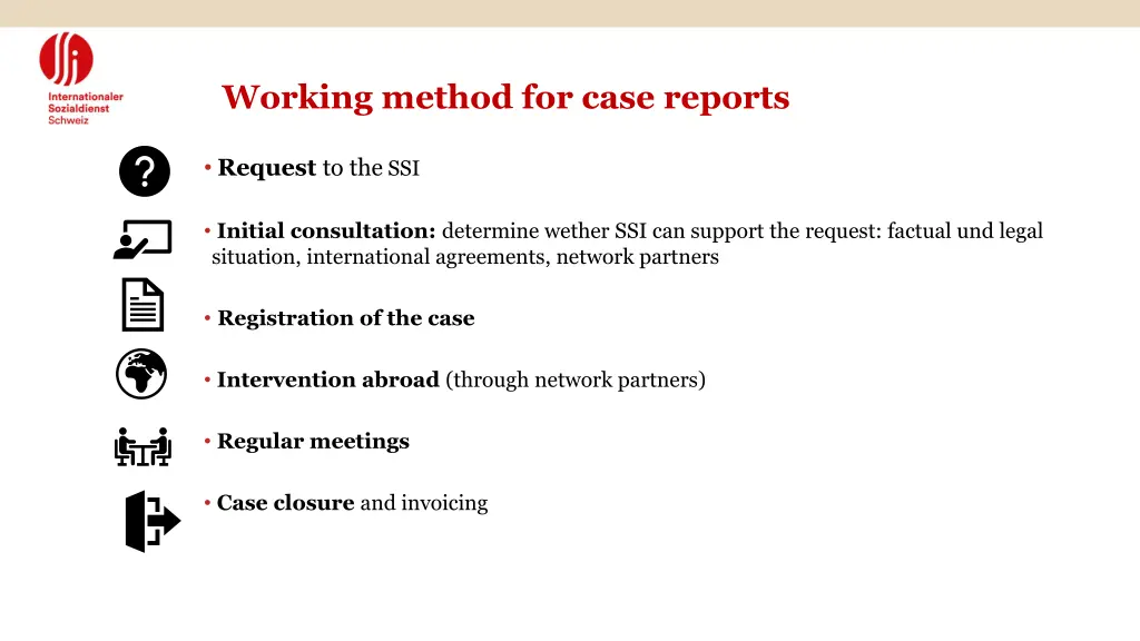 working method for case reports